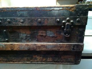 RARE Antique late 1890s? Louis Vuitton Wood Steamer Trunk.  Great PATINA 6