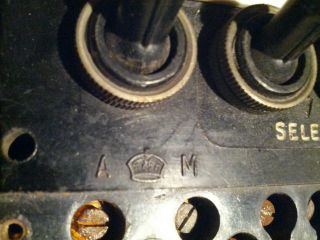 RARE A.  M.  FIGHTER BOMBER,  BOMB SELECTOR SWITCH REF.  No 5D/553 HURRICANE SPITFIRE 2