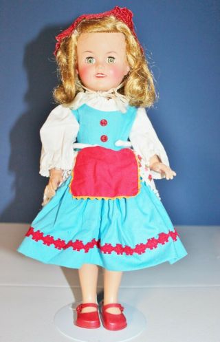 Ideal Doll St - 15 - N Shirley Temple Doll Bo Peep Ori Dress With Stand 1958