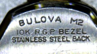 Vintage 1962 Bulova Wind Up Ladies Watch w/ 10K coated bezel and band 3