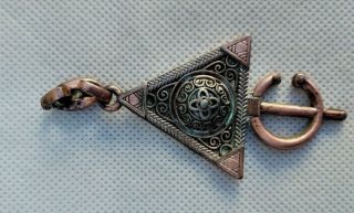 Rare Extremely Ancient Viking Bronze Amulet Pendant Artifact Authentic
