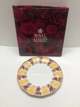 Rare Royal Albert Old Country Roses Ruby Celebration Gold Damask Salad Plate 8 "