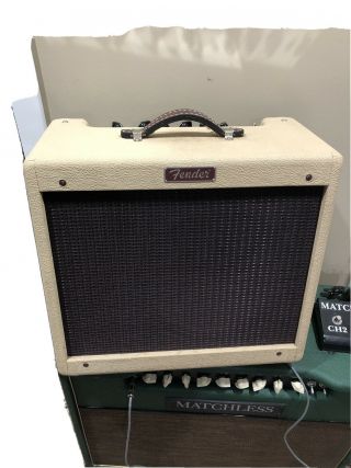 Fender Blues Junior Rare Tube Guitar Amp Blonde Tolex Early Model Made In Usa