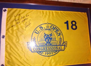 1997 Us Open Pin Flag Congressional Country Club Nick Price Pga Signed Golf Rare