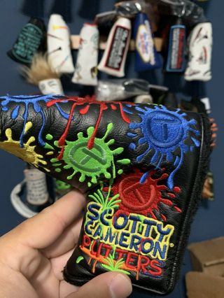 SCOTTY CAMERON CIRCLE T PAINT SPLASH PUTTER COVER TOUR USE ONLY,  Rare Fast Ship 3