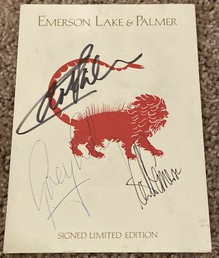 Mega Rare Emerson Lake & Palmer (elp) Signed Limited Edition Card 5x7