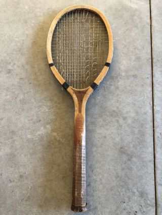 Antique Vintage National Marathon Wood Tennis Racquet 1800’s Wood Handle
