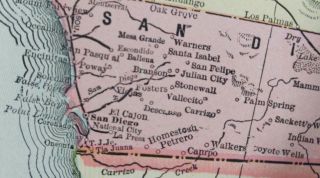 Vintage 1900 CALIFORNIA Map 14 