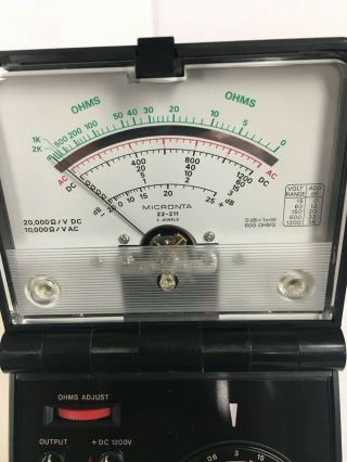 Vintage Micronta 22 - 211 Radio Shack Tandy 25 - Range Folding Multimeter 2