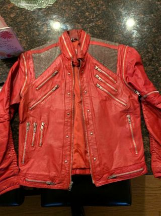 Ultra Rare Vintage 1980s Michael Jackson Beat It Red Leather Jacket (j.  Park)