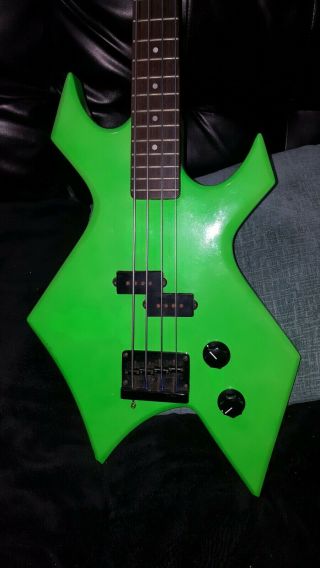 BC Rich NJ Series Electric bass guitar Rare neon green 4 string Made in usa 2