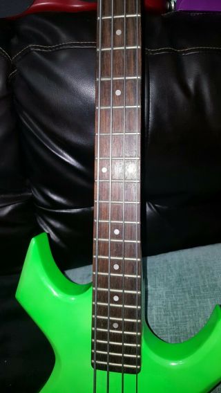 BC Rich NJ Series Electric bass guitar Rare neon green 4 string Made in usa 4