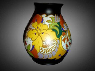 Antique Exceptional Rare Holland Large Art Nouveau Gouda ESKAF Vase C1920 Signed 5