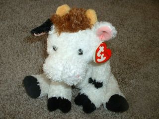 Ty Classic Plush Buttermilk Cow Stuffed Animal 12.  5 " Rare 2006 Toy White Black