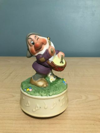 Schmid Grumpy Music Box Vtg 1986 Walt Disney Snow White & 7 Dwarfs Figurine Rare