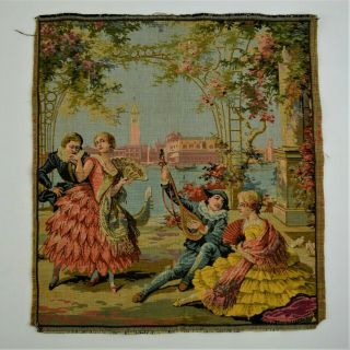 Vintage Tablecloth Wall Tapestry Fabric Made In Belgium,  20 " X 18 "