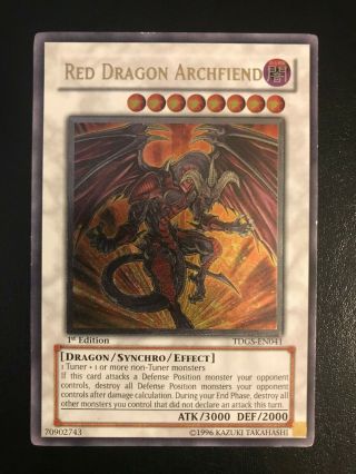 1x Red Dragon Archfiend Tdgs - En041 Ultimate Rare 1st Edition Light/moderate Play