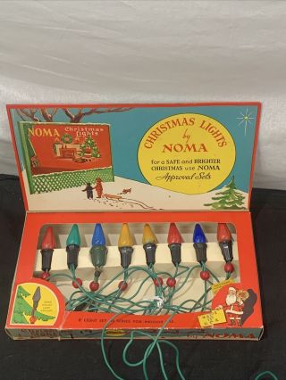 Vintage Antique Christmas Lights By Noma Pre - War 1936 Cat.  110 W/berry Beads