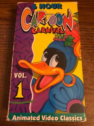 6 Hour Cartoon Carnival Volume 1 Vcr Vhs Tape Movie Nr Rare