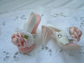 Madame Alexander Cissy Vintage Pink Rose High Heel Mules - Stunning 2
