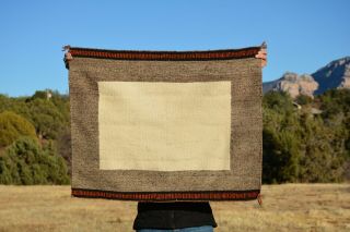 Rare Vintage Navajo Indian Rug - Open Field Single Saddle Blanket