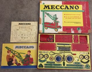 Vintage 1963 Meccano England Outfit No.  3 And Instructions