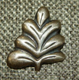 Antique Vtg Sterling Silver Button Leaf Apx:1 " 516 - D