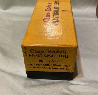 Very Rare Boxed Anastigmat 50mm f1.  6 Cine Lens - S Mount Exc, 6