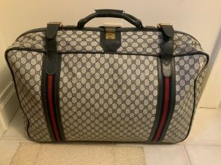 Gucci Rare 26” Vintage 80s Gg Monogram Suitcase Luggage Travel Bag