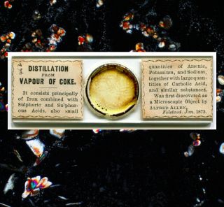 Alfred Allen " Vapour Of Coke " Polariscope / Microscope Slide