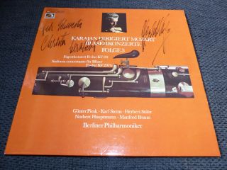 Herbert Von Karajan Conductor Signed Very Rare Record Vinyl Look