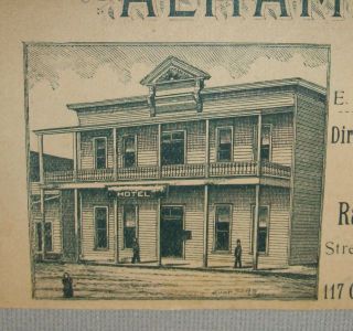 Old Antique Vtg 1800s Alhambra Hotel Bath House Hot Springs Arkansas Trade Card 3