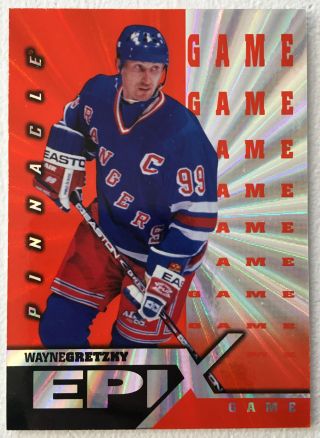 Wayne Gretzky Rare 1997 - 98 Pinnacle Epix Game Orange E1 - Sp Insert Card