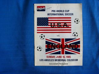 Rare Usa V England 1985 Friendly Football Programme