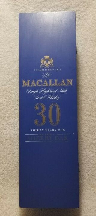 The Macallan 30 Years Old Single Malt Scotch Whiskey Box Rare Empty Box Only