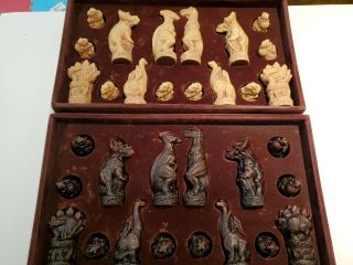 Studio Anne Carlton Very Rare The Dinosaurs Chess Set A164