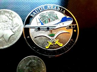 Rare President Trump Air Force One Welcome To Saudi Arabia Blk Challenge Coin
