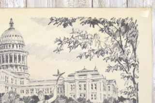 1968 Vintage The Capitol Of Texas On Completion 1888 Austin Texas Art Table Mat 3
