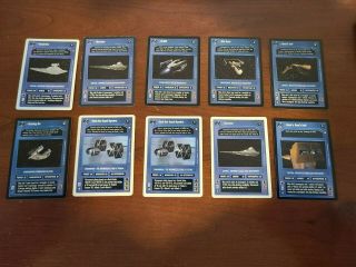 Star Wars Ccg Swccg 10 All Rare Starship Cards Dark Side Thunderflare Devastator