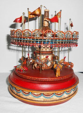 Vtg Miniature Musical Carousel (1973) By Keith Brian Staulcup Exquisite Rare