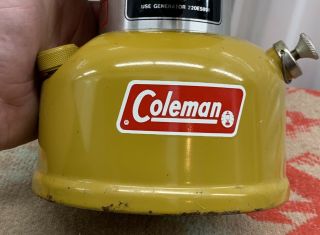 Rare Coleman Gold Bond 228H Yellow Dual Mantle Lantern February 1974 3