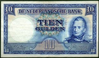 Netherland 10 Gulden P 83 1949 Vf Rare