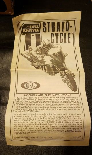 Rare Vintage Evel Knievel Strato Cycle 1977 Ideal Viva Knievel 3