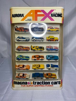 Afx - Rare Vintage Factory Store Display Case - 18 Cars - Ho Slot Cars