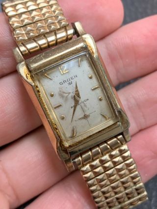 Vintage Rare Gruen Precision 21 Jewel Mens Watch Parts Nr