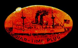 Rare Kentucky Vintage Finzer Tin Tobacco Tag War - Time Plug Uss Maine 1890’s