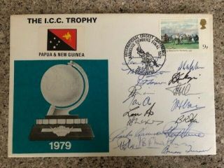 1979 Icc Trophy - Rare First Day Cover - Papua & Guinea - Signed X 17 - Team
