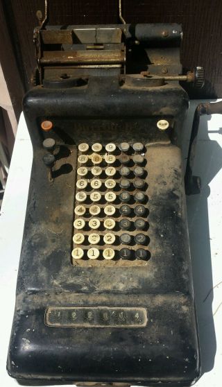Vintage Burroughs Mechanical Crank Adding Machine