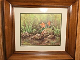 Vintage Nel Cary 14 1/2“ X 16 1/2” Framed Lithograph 8 X 10 Inside