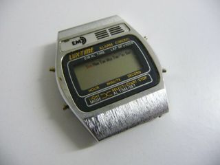 Rare Unusual Em Lux - Time Digital Lcd Wrist Watch; 1980 